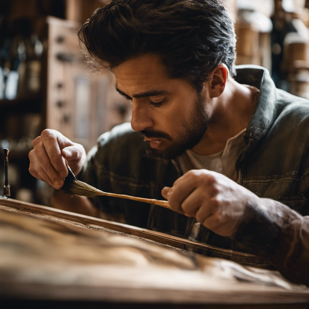 An image showcasing a skilled artisan in York expertly applying a flawless finish to a revived cabinet