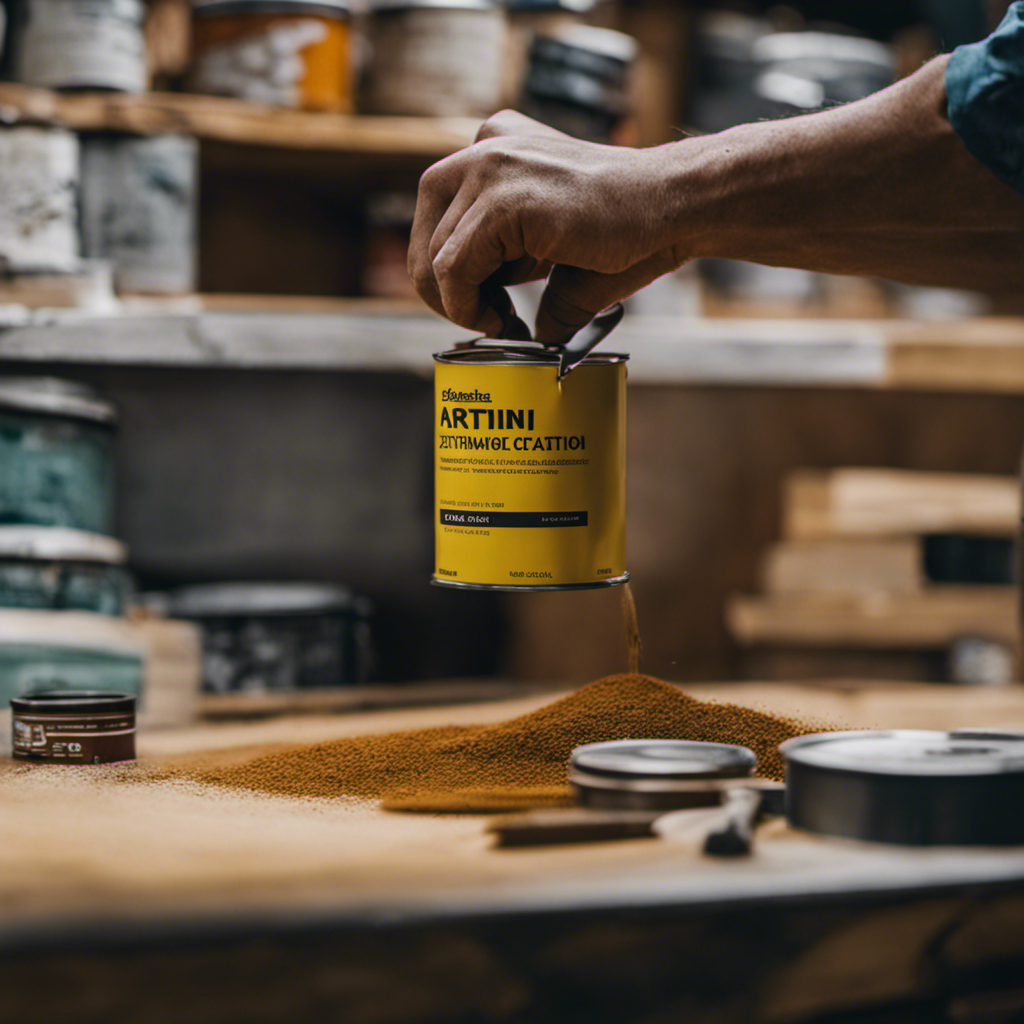 An image showcasing a skilled artisan in York meticulously sanding and priming a cabinet, with vibrant paint cans and brushes nearby, capturing the intricate process of reviving cabinets through artistry