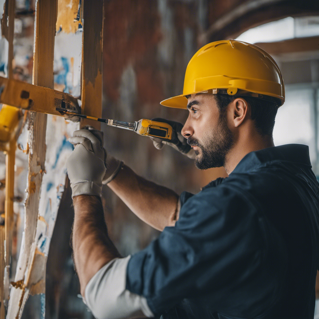 An image showing a skilled painter meticulously repairing paint imperfections on a wall, with precision and expertise