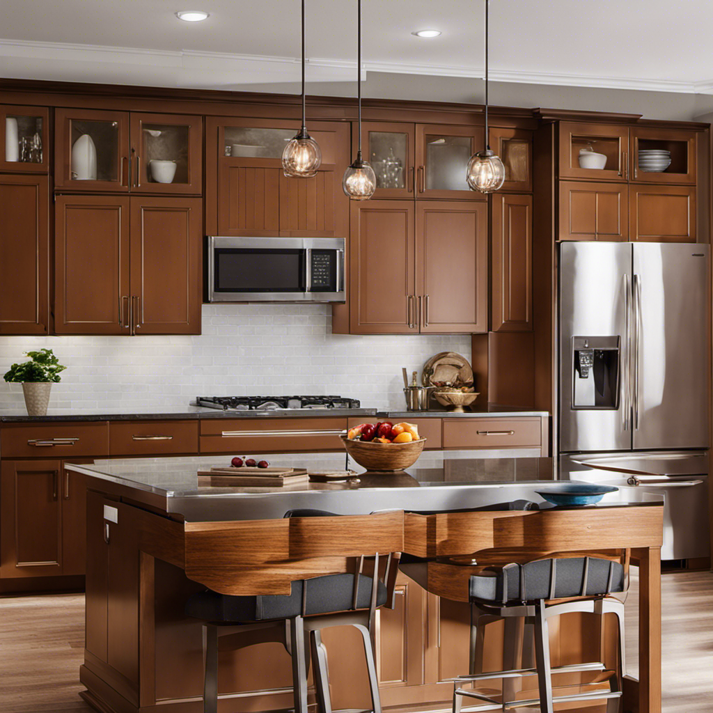 An image showcasing the transformation of faded, worn-out cabinets to beautifully repainted ones