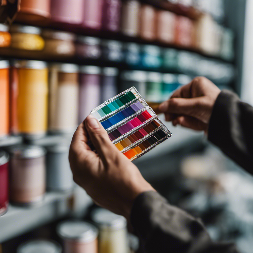 An image showcasing a painter holding a color swatch, meticulously selecting hues for a room