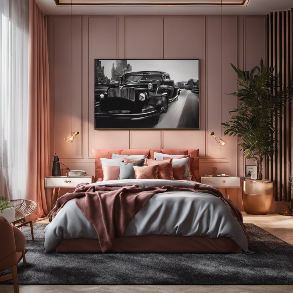 An image showcasing a cozy bedroom adorned with a soft matte finish, a vibrant living room with glossy walls reflecting light, and a sleek kitchen featuring a satin sheen; all highlighting the importance of choosing the perfect paint finishes for every room