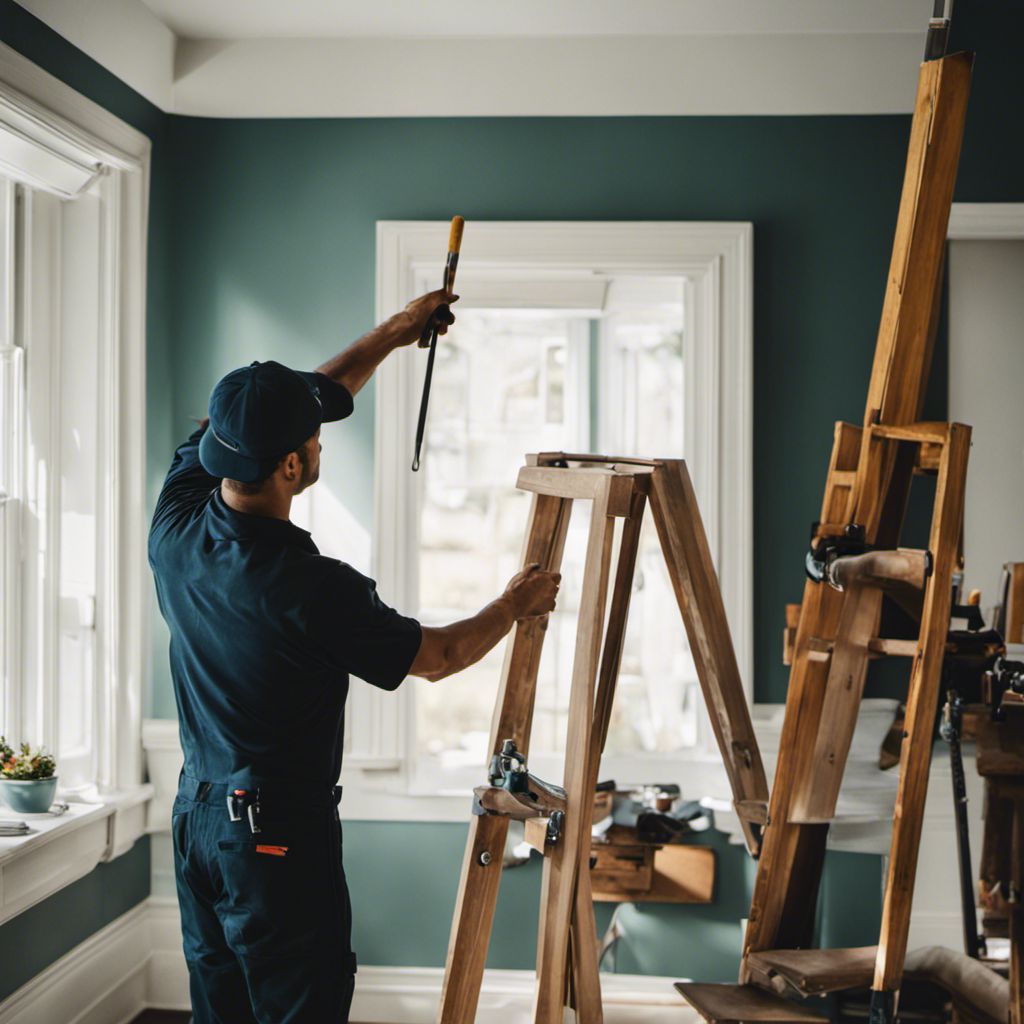 An image of a skilled painting contractor meticulously transforming a York home's interior, showcasing their affordable solutions