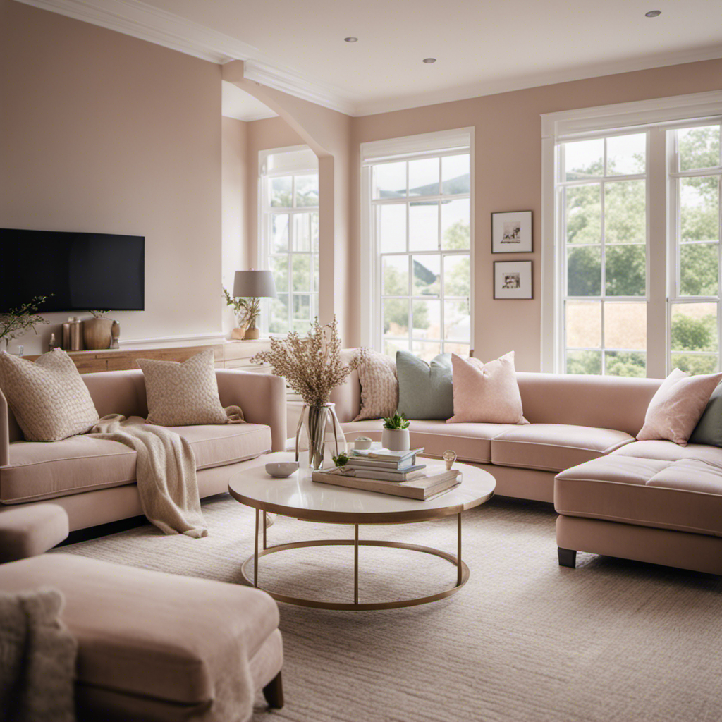 An image showcasing a contemporary York home interior, adorned with a harmonious blend of soft pastel hues and warm neutrals