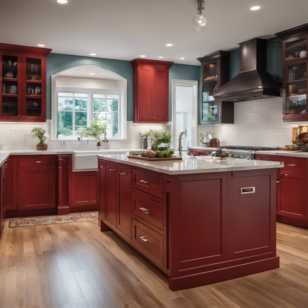 An image depicting a kitchen transformed through expert cabinet refinishing in York