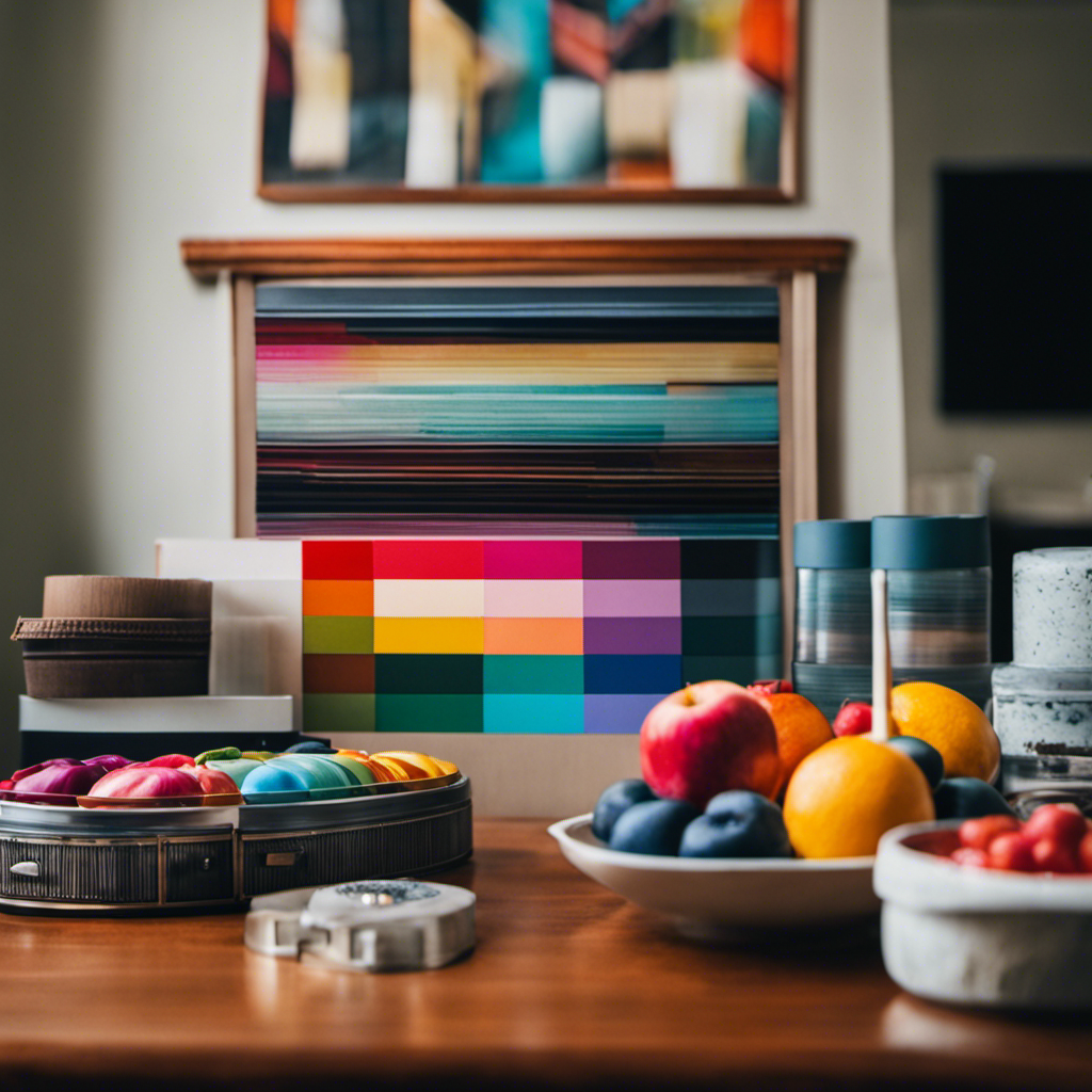 An image showcasing a vibrant, multi-layered color palette in a York home, with strategically placed bold hues and subtle shades, emanating a sense of depth and visual intrigue