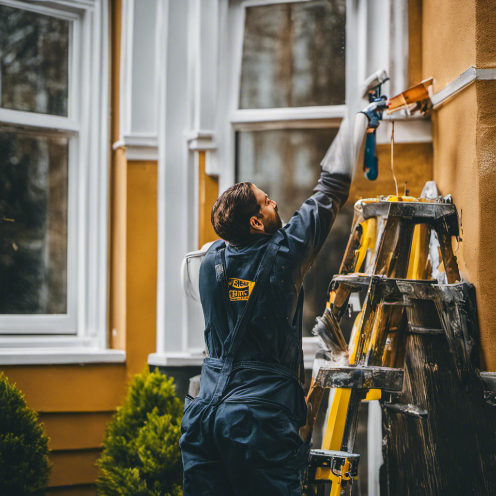 An image showcasing a skilled residential painter in York effortlessly overcoming common challenges like uneven surfaces, paint drips, and difficult corners, while maintaining precision and smoothness in their work