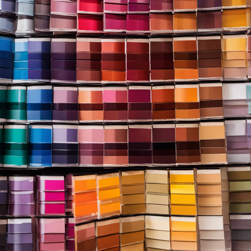 An image showcasing a vibrant spectrum of paint swatches, each representing a unique emotion