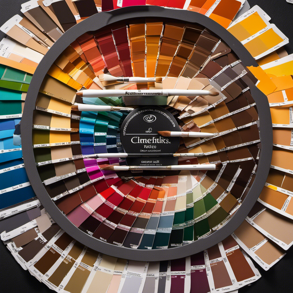 An image showcasing a diverse range of paint swatches in various shades and finishes, neatly arranged on a color wheel backdrop, illustrating the importance of selecting the ideal paint for flawless touch-ups in York