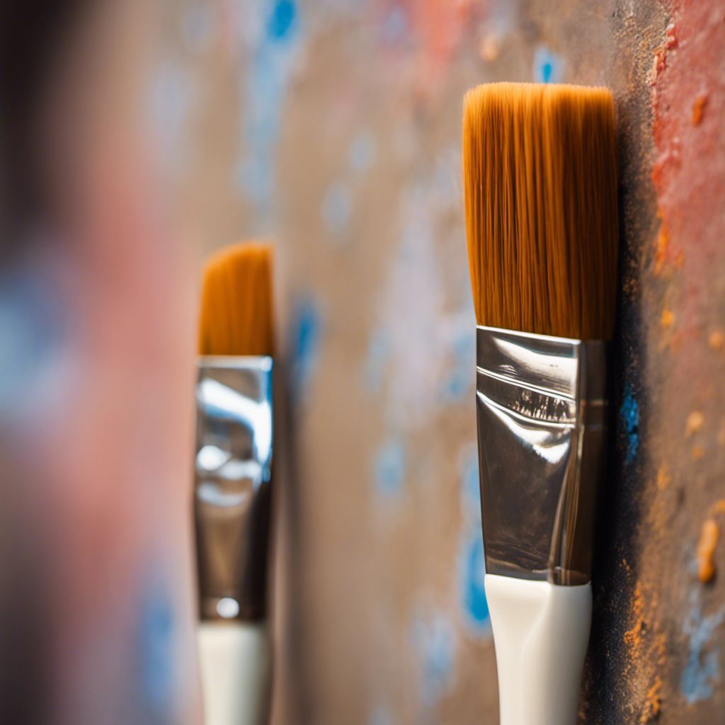 An image capturing a close-up of a paintbrush gently blending a touch-up area on a wall in York