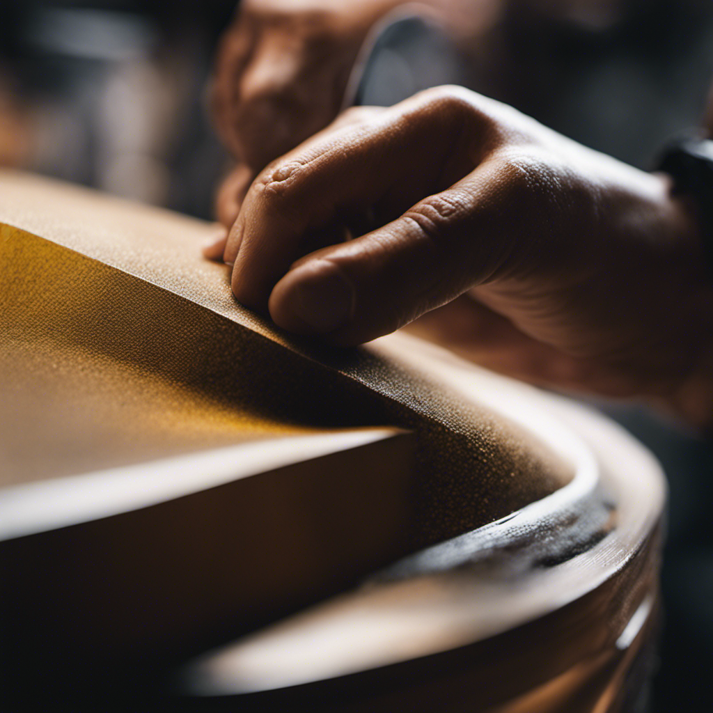 An image showcasing a hand gently sanding a painted surface in York, revealing a flawless, smooth finish