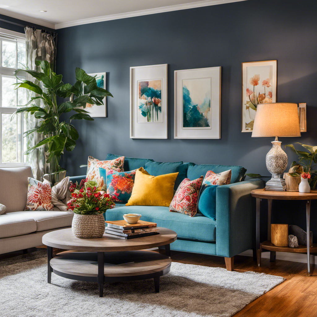 An image featuring a cozy living room transformed by a fresh coat of paint