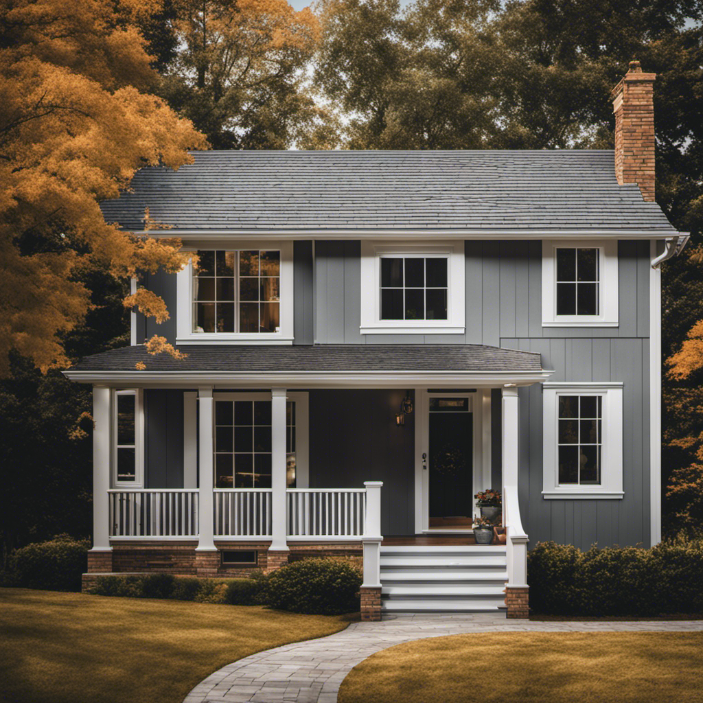 An image showcasing a beautifully renovated home exterior in York, featuring a brand new roof with sleek shingles and elegant siding, seamlessly blending modern design and timeless aesthetics