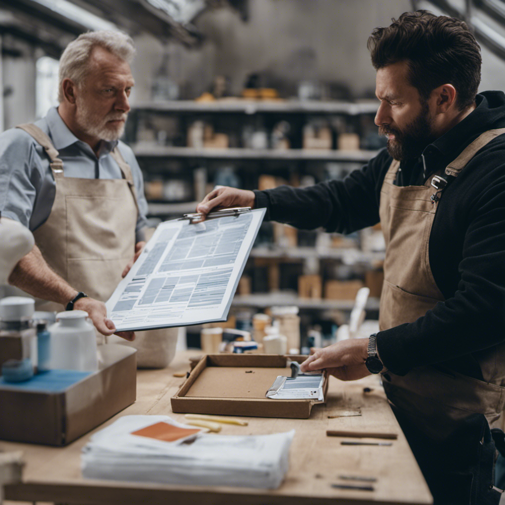 An image featuring a person in York, discussing pricing and estimates with a professional painter and decorator