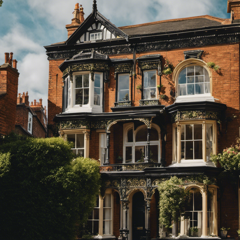 An image showcasing a beautiful Victorian house in York, adorned with flawless paintwork and intricate decorative details