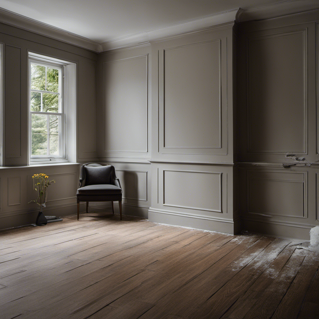 An image showcasing the transformation of a room painted by York's Affordable Interior Painting, highlighting meticulous surface preparation