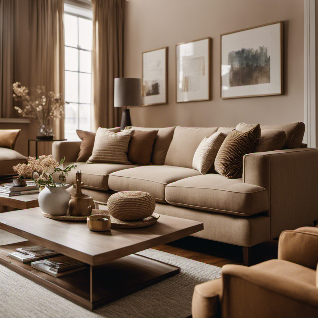 An image showcasing a well-coordinated living room with York's Affordable Interior Painting