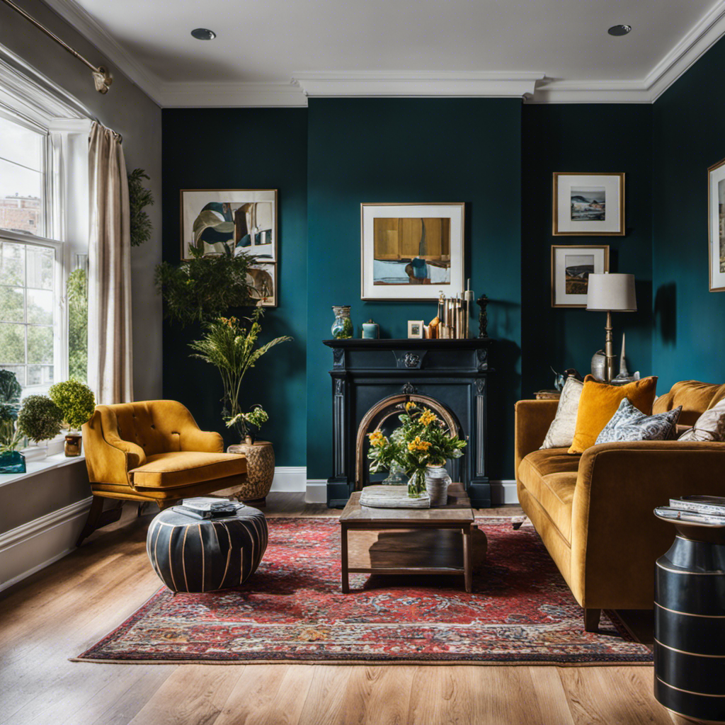 An image showcasing a beautifully transformed living room with freshly painted walls in York