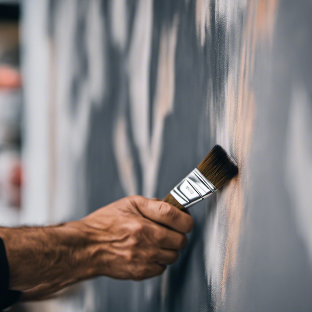 An image showcasing a close-up of a skilled painter's hand confidently applying a precise brushstroke on a wall, emphasizing the precision and expertise of York's Premier Painting Contractors